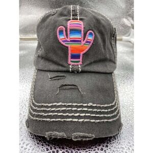 KBETHOS Vintage Cactus‎ Baseball Hat Women OS Gray Southwest Serape Distressed